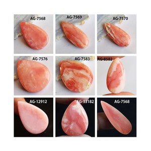 Natürlicher rosa Opal, rosa Opal Cabochon, AAA Grade Opal, kalibrierte rosa Opalgrößen, Birnenform Opal, lose Edelsteine für Schmuck, flache Rückseite