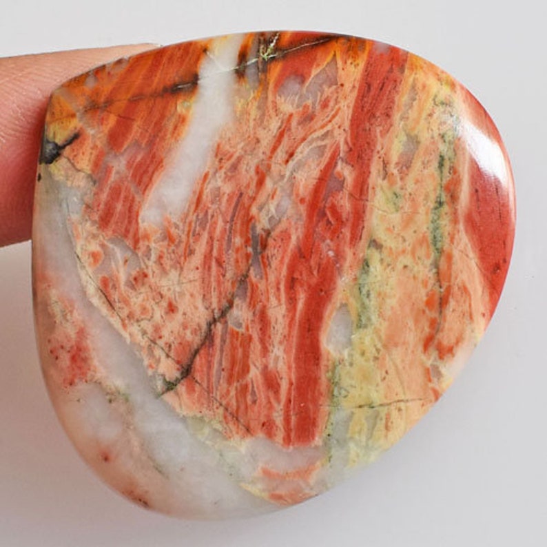 Jewellery Making AG-13227 Pendant Stone Size 40x43x5 MM Heart Shape Affordable Price Rare Snakeskin Jasper Cabochon Healing Gemstone