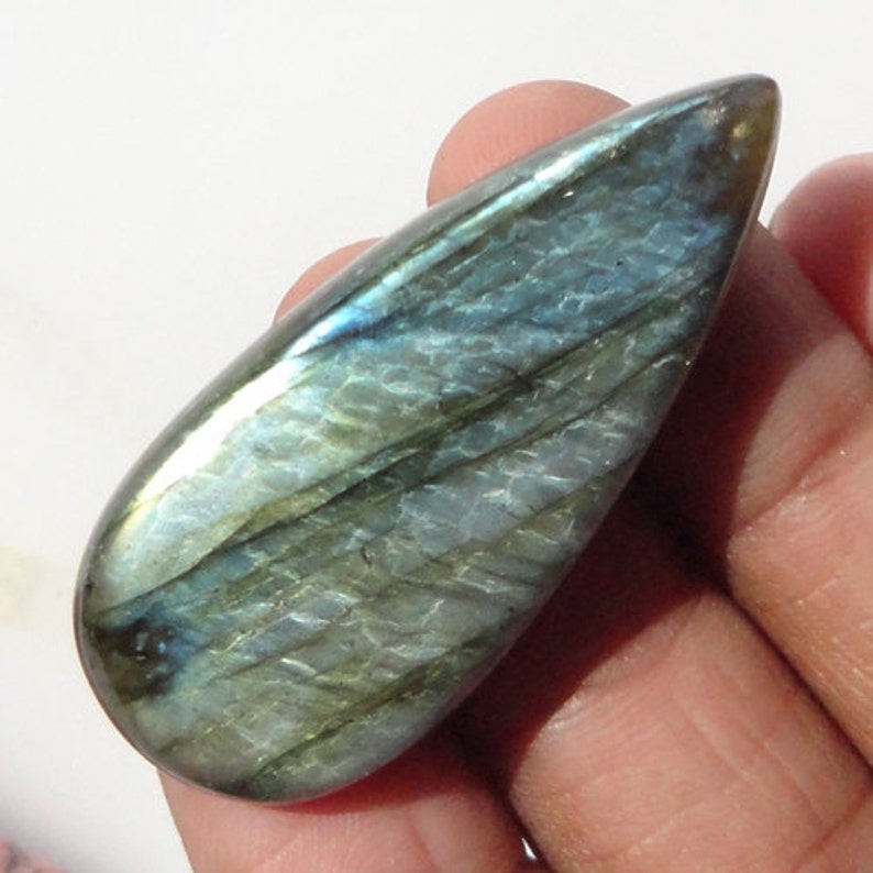 Handmade Cabochon AG-2437 Perfect Quality 52CT Blue Labradorite Cabochon Stone For Pendant Loose Semi Precious Gemstone Meditation Stone