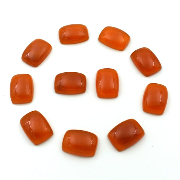 Orange Carnelian Cabochon Gemstone lot Rectangle Polished Gemstones Lot For Earrings Ring Pendant And Jewelry Making 3x5 MM To 20x30 MM