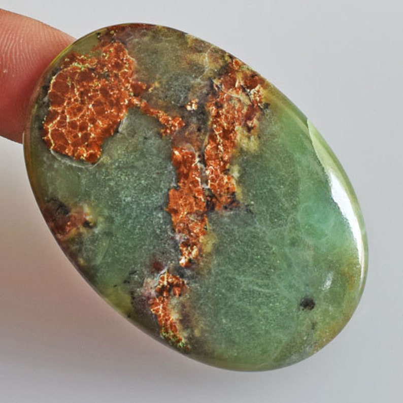 Flat Back AG-13333 Pendant Stone Loose Gemstone Reasonable Price Australian Green Chrysoprase Cabochon Size 51x34x5 MM Jewellery Making