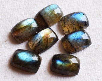 Naturlig blå labradorit rektangel kalibrerad lös ädelsten cabochon 3x5-20 x 30 mm | Smyckestillverkningssten | Parti tillgängligt i grossistledet