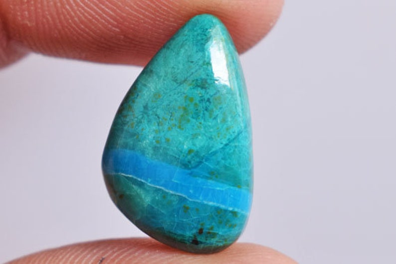 Flat Back Jewellery Making Wholesale Price Handmade Size 20x13x5.5 MM Natural Blue Green Chrysocolla Cabochon AG-14295 Pendant Stone