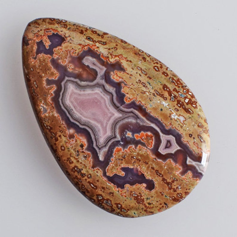 Pear Shape Size 61x38x6 MM AG-12816 Handmade Pendant Stone Affordable Price Natural Purple Passion Agate Cabochon New Jewellery Making