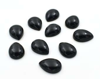 AAA + Black Onyx Birnenform Cabochon Flache Rückseite Poliert kalibriert Großhandel Edelstein für Schmuck machen alle Größen zur Verfügung