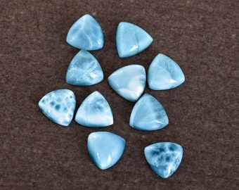 Blue Larimar Cabochon Gemstone AAA Natural 3 MM To 25 MM Triangle Shape Flatback Polished Gemstones Lot For Earring Ring And Jewelry Making