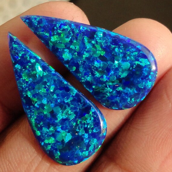 Triplet Fire Opal Pair Cabochon Opal Suppliers Size 11x7x2.5 MM Red Blue Green Flashy Opal Wholesale Price AG-12222 Earring Pair Stone