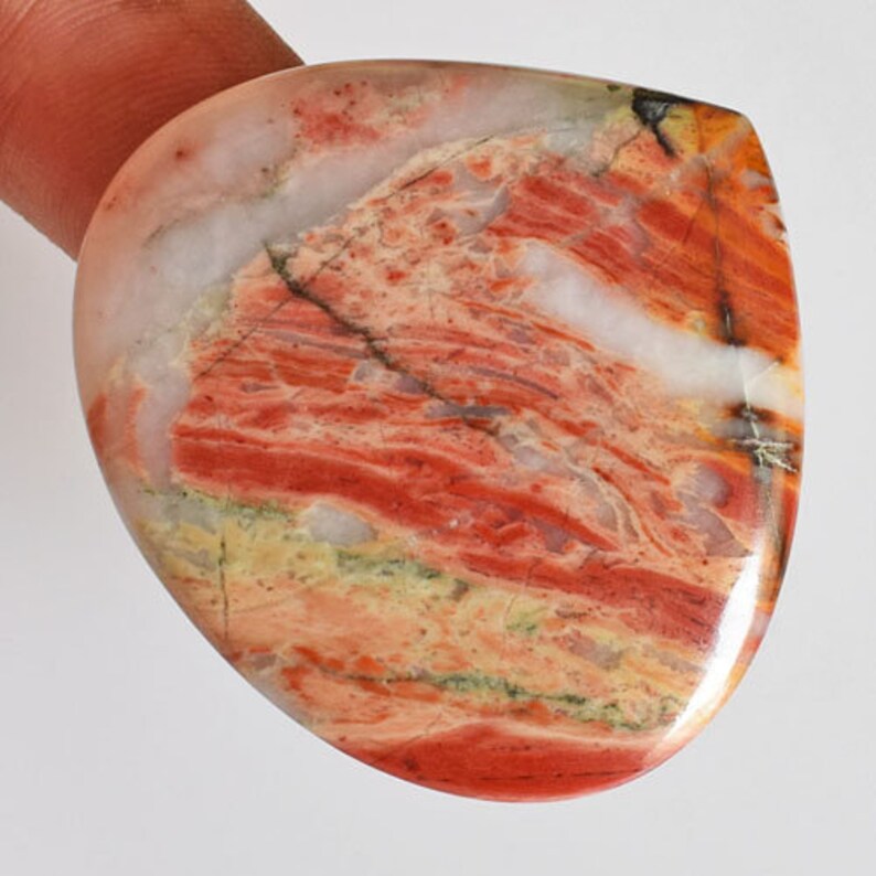 Jewellery Making AG-13227 Pendant Stone Size 40x43x5 MM Heart Shape Affordable Price Rare Snakeskin Jasper Cabochon Healing Gemstone