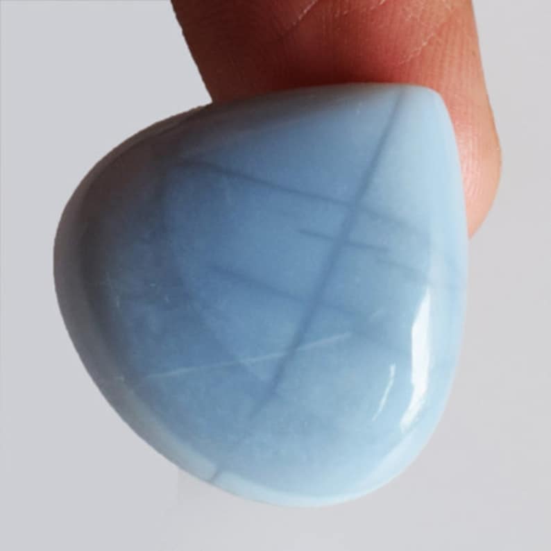 Jewellery Making AG-10913 Gorgeous Natural Peru Blue Opal Cabochon Blue Andean Opal Loose Semi Precious Heart Shape Size 23x22x6 MM