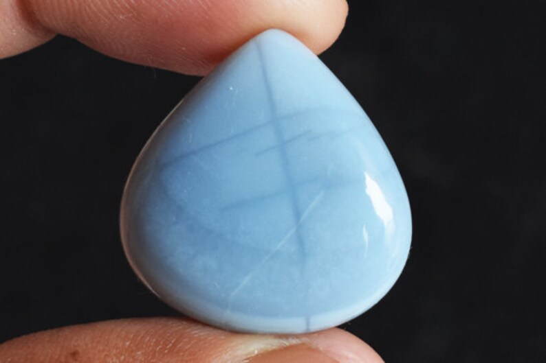 Jewellery Making AG-10913 Gorgeous Natural Peru Blue Opal Cabochon Blue Andean Opal Loose Semi Precious Heart Shape Size 23x22x6 MM