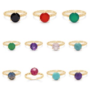 Dainty Birthstone Ring, Family Birthstone Rings, Personalized Gift for Her, Birthstone Jewelry,Birthday Gift,Anniversary Ring,Christmas Gift
