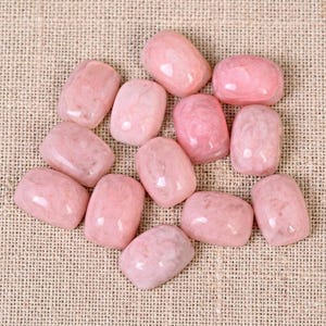 Naturlig rosa opal slät rektangulär ädelsten AAA+ kvalitet rosa opal polerad platt baksida lösa cabochon ädelstenar smyckestillverkning