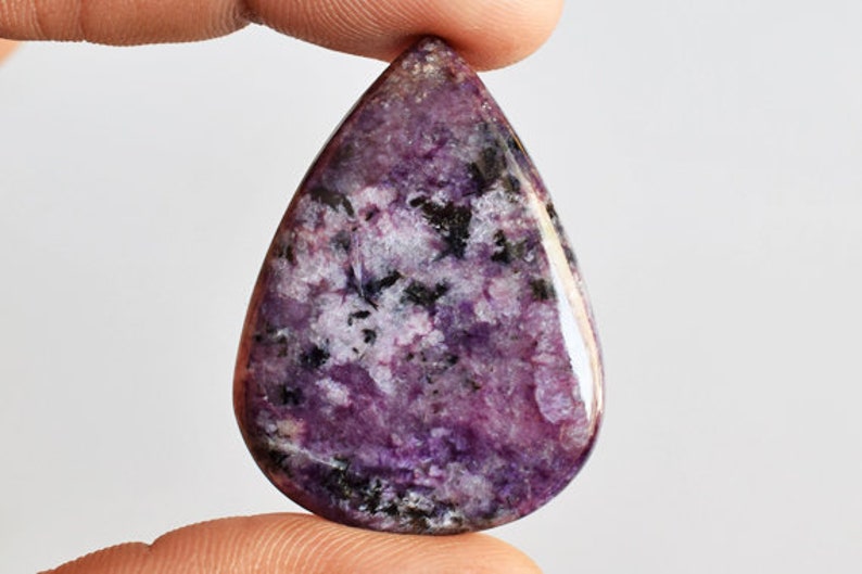 Pendant Stone Handmade AG-12529 Pear Shape Size 38x28x5 MM Jewellery Components Natural Purple Charoite Cabochon Loose Semi Precious