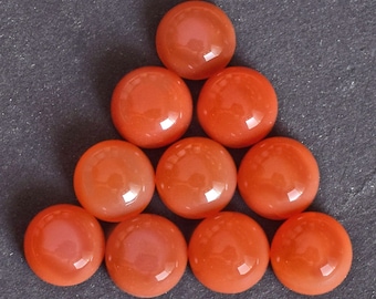 Orange Carnelian Cabochon Gemstone 3x3 MM To 25x25 MM Round Shape Polished Loose Gemstones Lot For Earrings Ring Pendant And Jewelry Making