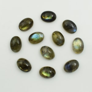AAA+ Quality Natural Labradorite Oval Shape Cabochon Flat Back Calibrated Wholesale Gemstones, All Sizes Available