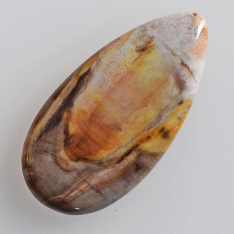 AG-13269 Jewellery Making Stone For Pendant Wholesale Price Size 36x18x5 MM Flat Back 100/% Natural Petrified Wood Pear Shape Cabochon