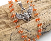 Carnelian and Scarab Necklace - Good Luck, Scarab, Egyptian, Beetle, Carnelian, career, ambition