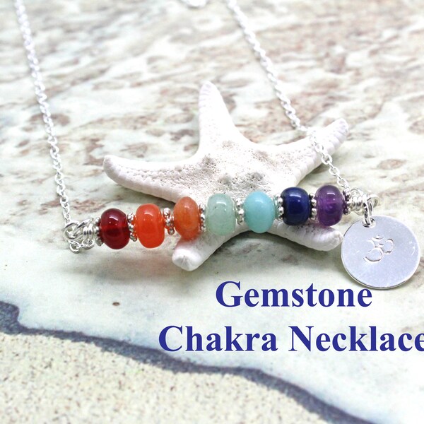 Chakra Necklace and/or Bracelet / Gemstone Chakra Jewelry / LGBTQ Jewelry / Rainbow Jewelry / Gemstone Necklace / Gemstone Bracelet