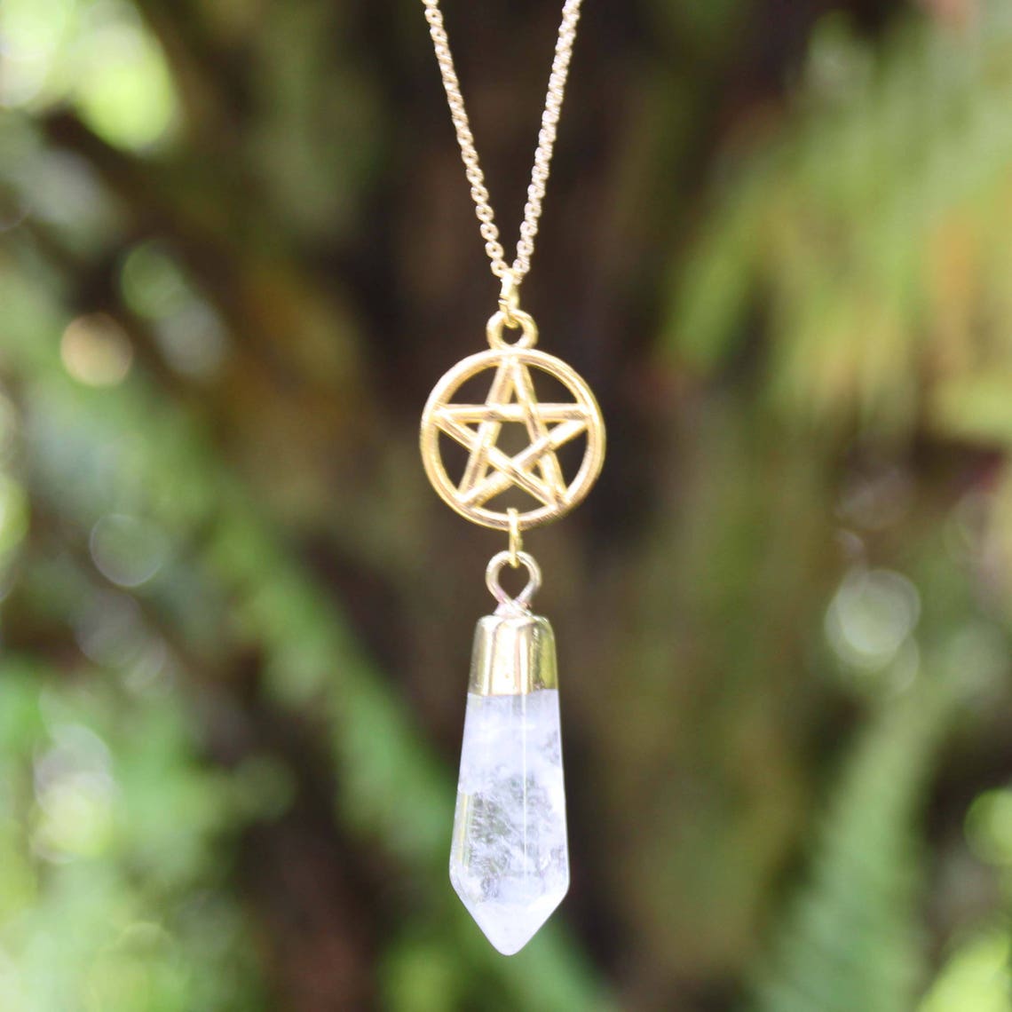 Gold pentagram necklace Clearance