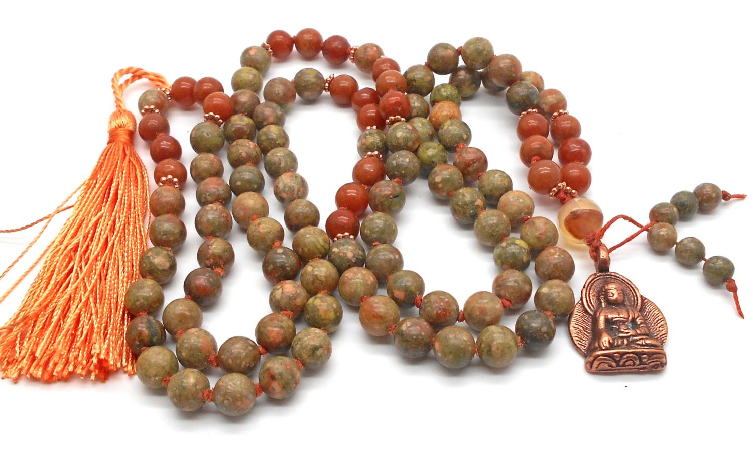 Be. Here. Now. Autumn Jasper Mala Necklace Kit - MeraKalpa Malas