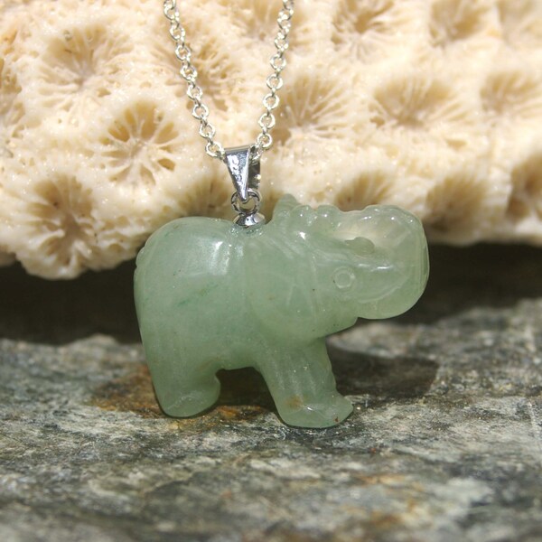 Lucky Elephant Necklace - Jade, Elephant, Lucky, Good Fortune, Business Success