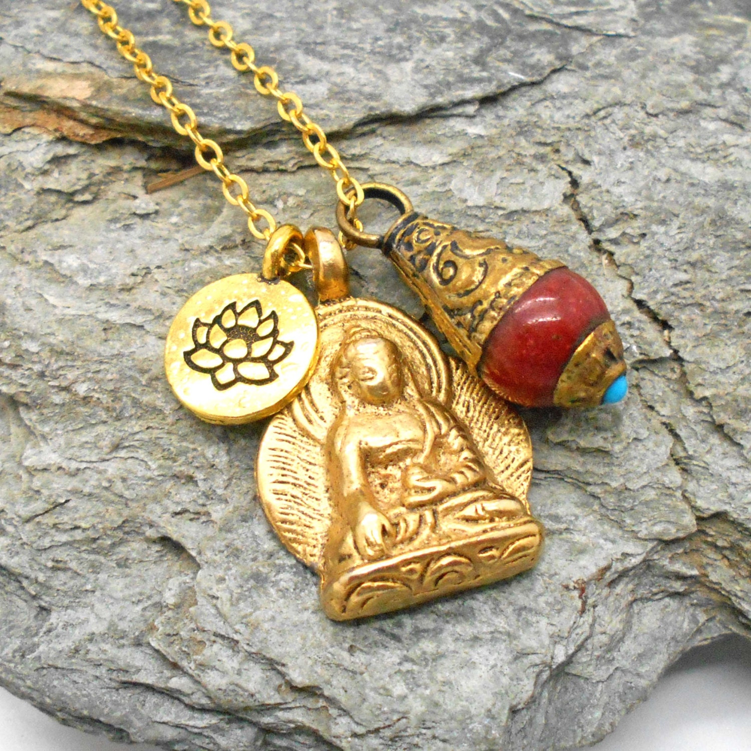 Collar inspirado tibetano Namaste Zen Yoga Meditación Etsy