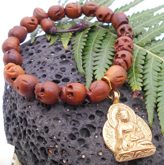 Adjustable Mens Leather Bracelet With Skull Wood Wooden Bead Bracelet 100%  Genuine Leather, 4 Styles Available From Charm_girls, $2.34 | DHgate.Com
