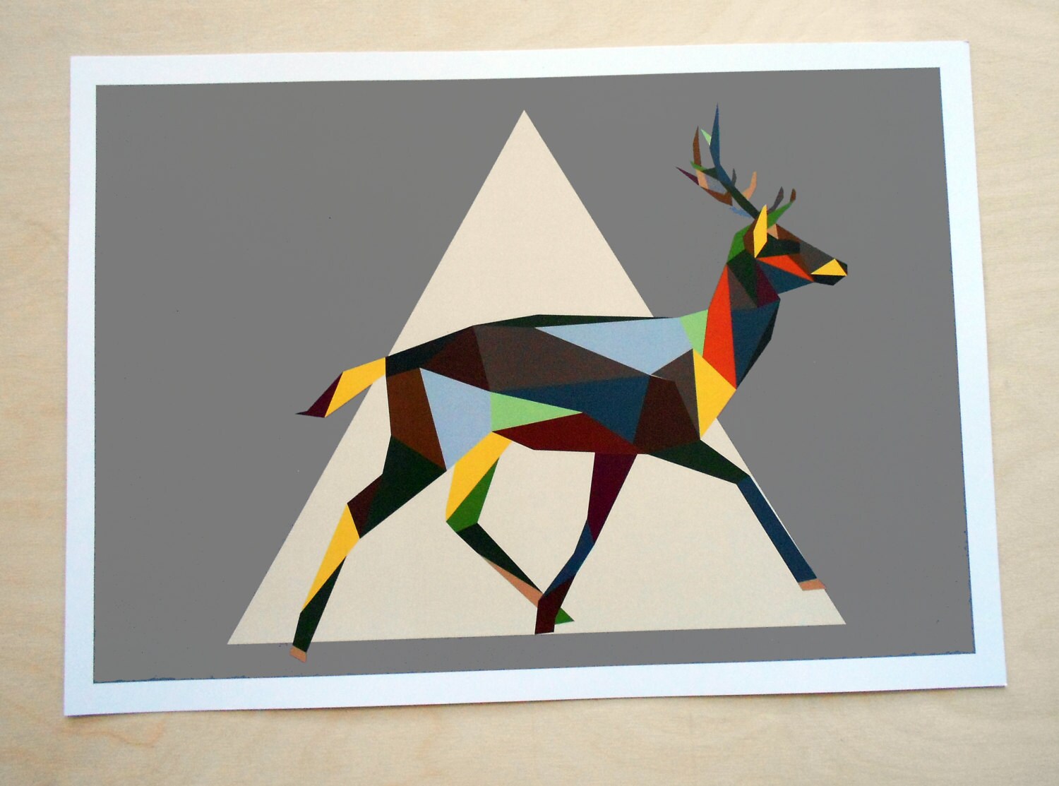 Geometric Deer Stag Art Print Geometric Animal Art Art Etsy