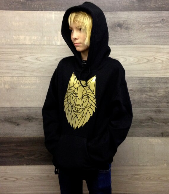 geometric wolf hoodie