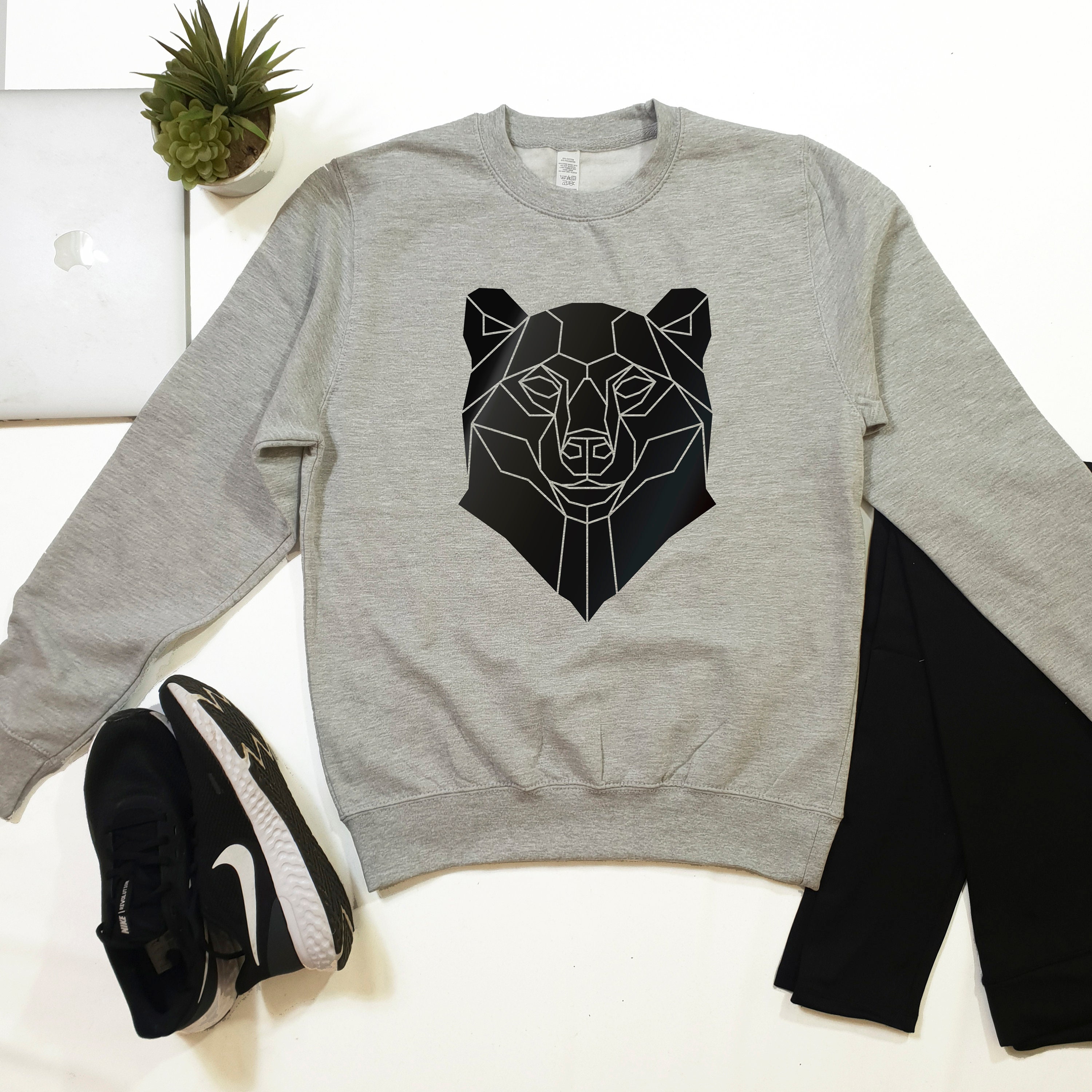 Bear Print Graphic Sweater Bear Design sweatshirt Unisex | Etsy