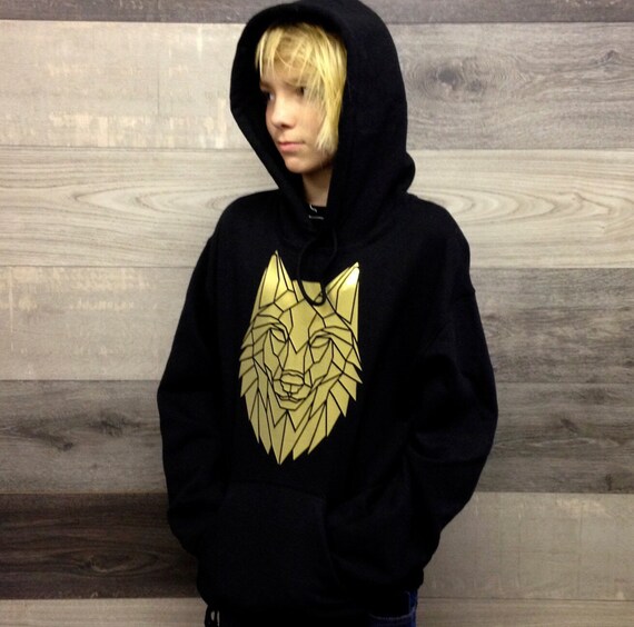 geometric wolf hoodie