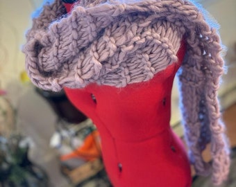 Chunky Fluffy Knitted Scarf