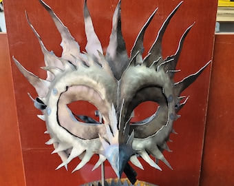 The Alluring Owl - Handmade custom metal festival Owl Mask