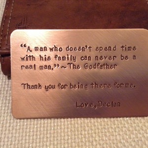 Father's Day Gift, Wallet note