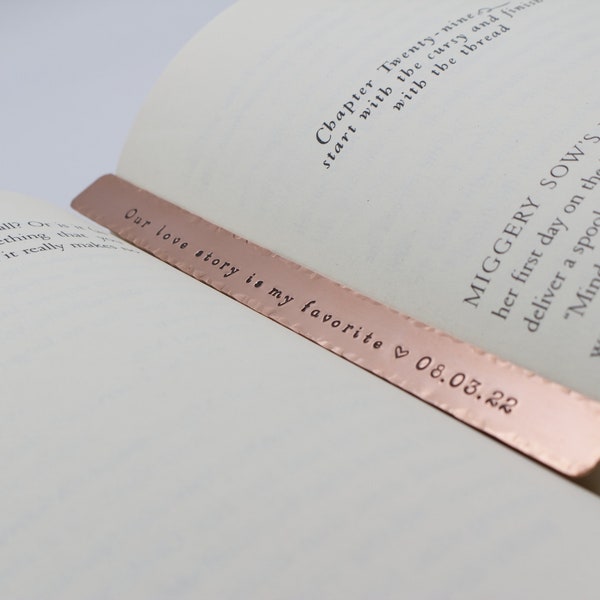 7th anniversary gift bookmark, copper bookmark, bookmark for anniversary gift, 7th anniversary gift for booklovers