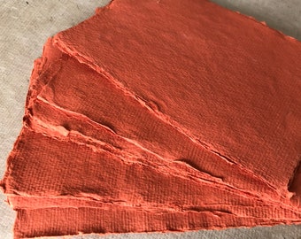 Paper Craft Supplies Tools 100 Gsm Artists Paper 6 Small Turkish Madder Indian Sunn Hemp Orange Handmade Paper Artisan Art Approx 16 X 23 Cm 6 25 X 8 5 Inches