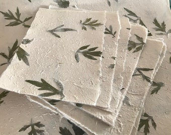 Tite Pati half/Full Sheets leaf paper, 20 x 30 inches, Himalayan natural textured paper with green leaves, Indian handmade paper,