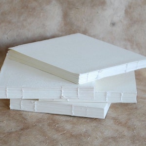 13x16cm Blank Book Blocks, Rough or Smooth surface 210 gsm Khadi Cotton Rag Paper 5x6.25inch sketchbook, deckle edges, Book-making supplies image 1