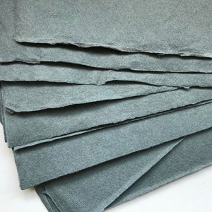 10 small Dark Grey Cotton Rag 10 x 7.5 inch 25 x 18cm  Khadi rough surface 210 gsm artists paper, Indian handmade paper oil charcoal pastels