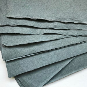 10 small Dark Grey Cotton Rag 10 x 7.5 inch 25 x 18cm Khadi rough surface 210 gsm artists paper, Indian handmade paper oil charcoal pastels image 1