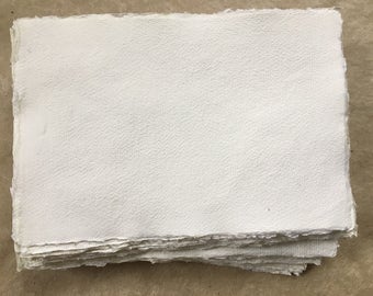 20 x A5 Cotton Rag, 150gsm Khadi White handmade paper, 14.8 x 21 cm, 5.8 x 8.3 inches, medium surface, letter size handmade paper