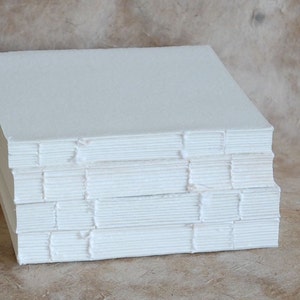 13x16cm Blank Book Blocks, Rough or Smooth surface 210 gsm Khadi Cotton Rag Paper 5x6.25inch sketchbook, deckle edges, Book-making supplies image 3