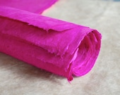Fucshia half sheets,bright pink Nepalese Lokta Paper, lokta tissue for crafts card making, mixed media tissue paper, Khadi handmade paper,