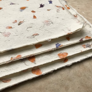 Marigold Full/half sheets Flower paper, 20 x 30 inches, 50gsm petal paper, Indian Himalayan handmade paper, orange petal paper