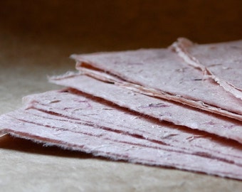 small Himalayan Onion paper, 7.5 x 9.5 inches, natural dusty pink textured paper, Indian handmade paper,