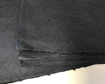 10 small 210gsm Black Cotton Rag, 10 x 7.5 inch  25 x 18cm  Khadi rough surface 210 gsm artists paper, Indian handmade paper