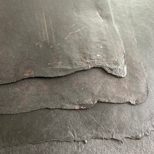 6 Small pieces Catechu dark brown/black Indian Sunn Hemp handmade paper, earthy colour approx 20x27 cm / 8x10.5 inches, 100gsm artists paper