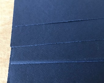 10 small sheets Fabriano Tiziano 160gsm, Dark Blue, Navy paper, part cotton paper, textured surface, acid free