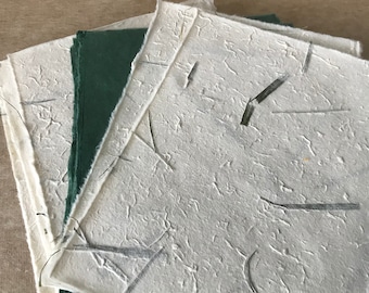 Small pieces  Forest and Karuki grass paper, Himalayan  paper, Forest Nepalese paper, sample pack, mixed papers for crafts