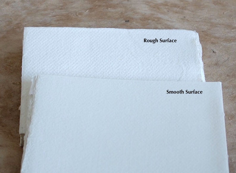 13x16cm Blank Book Blocks, Rough or Smooth surface 210 gsm Khadi Cotton Rag Paper 5x6.25inch sketchbook, deckle edges, Book-making supplies image 2